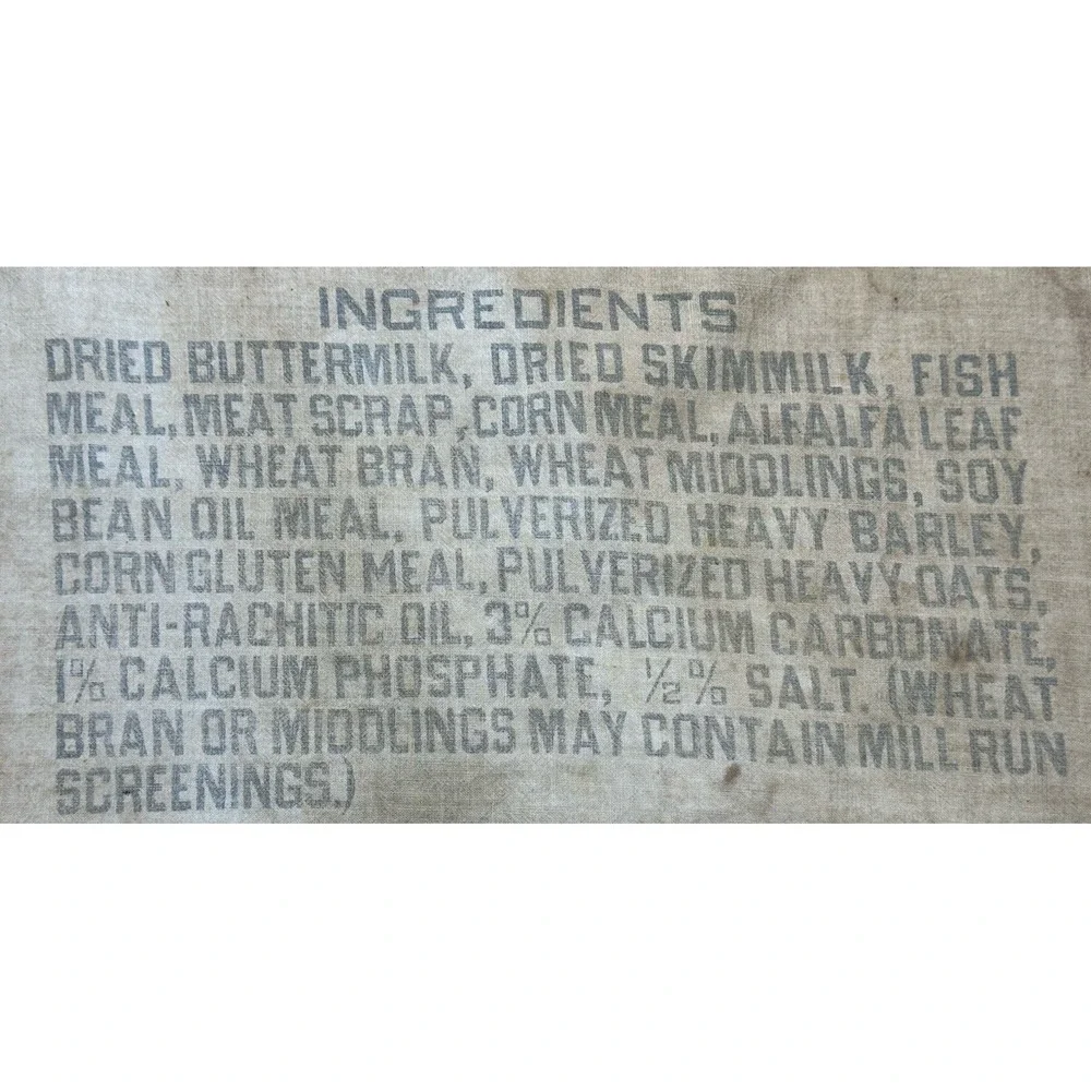 Vintage Cayuga Chicken Feed Bag‎ Beacon Milling Co Laying Mash Indian Chief Head